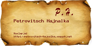 Petrovitsch Hajnalka névjegykártya